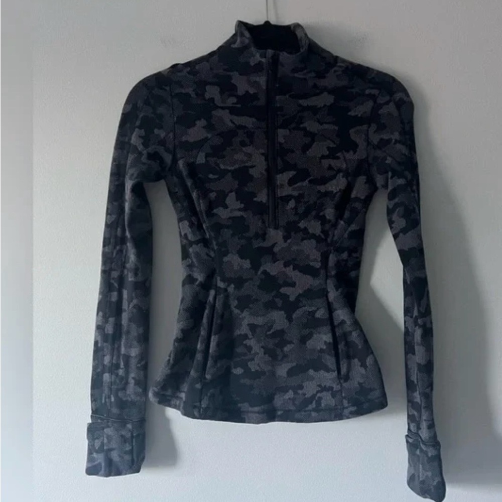 lululemon athletica Black & Gray Camo Half-Zip Pullover